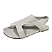 Dasongff Sandales Plates Donna Estive Enfiler Sandali casual piatte romane a punta coperta Casual tinta unita per Donne Scarpe Piani Donna Estate, grigio, 37 EU
