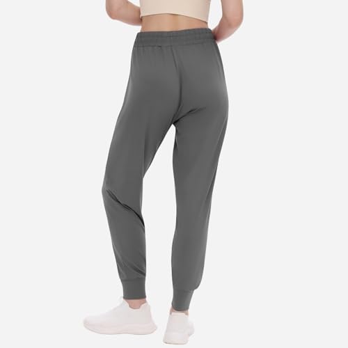 TNNZEET Women's Joggers with Pockets - High Waisted Sweatpants Tapered Leg Drawstring Lightweight Athletic Pants