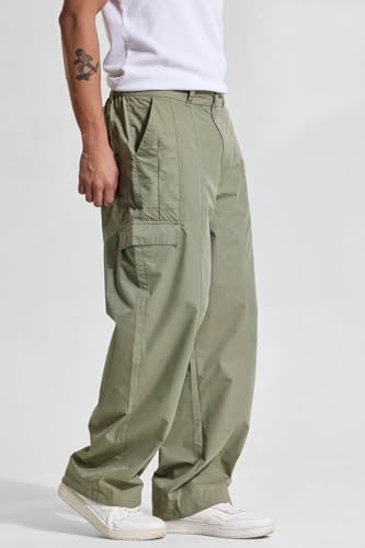Image of SNITCH Button Closure Cotton Blend Light Weight Machine Wash Full Length Loose Fit Cargo Pants