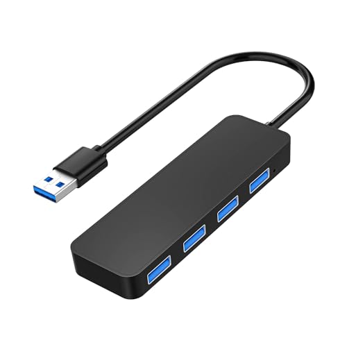 MaxLax Hub USB 3.0 de 4 puertos, divisor de concentrador USB, adecuado para portátiles Windows, Linux, PC, Xbox, unidades flash, discos duros, consolas e impresoras.