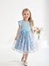 Sinhoon Toddler Girl Tulle Dress Summer Ruffle Sleeveless Baby Girl Fashion Casual Dresses(flower blue,5T)