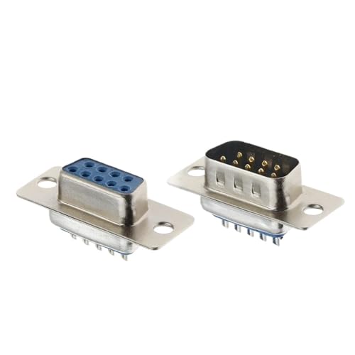 Conector DB9 macho RS232 tipo D-SUB con 9 pines en 2 filas para soldar, pack de 10 2