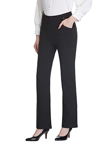 Women's High Waist Bootcut Dress Pants - Stretchy Ponte Fabric, 4 Inseam Lengths (28-34"), Tummy Control Office Pants