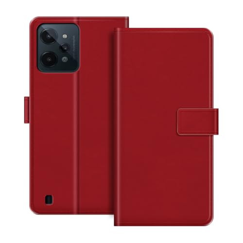 ESACMOT ���U�[�E�H���b�g�P�[�X OPPO Realme C31 4G �Ƃ̌݊������� �J�[�h�z���_�[���X�^���h�t���蒠�^�P�[�X�A�}�O�l�b�g���J�A�ϏՌ��t�H���I�A�J���t���ȃf�U�C�� (��)