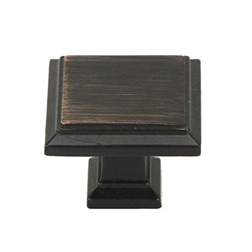 Kingsman Roma Series 1-1/4 in. (32mm) Square Soild Zinc Alloy Cabinet Knob (50, Oil Rubbed Bronze)
