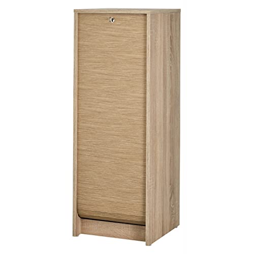SIMMOB Classeur à Rideau Chêne 6 Niches L 37.8 H 103.8 P 38.4 cm - Chêne Naturel