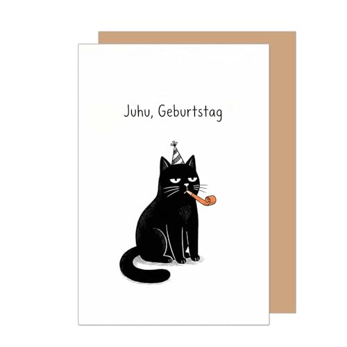 Edition Seidel Premium Glückwunschkarte zum Geburtstag mit Umschlag. Grußkarte Karte Geburtstagskarte Spruch für Mann Frau Freund Freundin Partner Katze Party lustig grumpy (G3937 SW026)