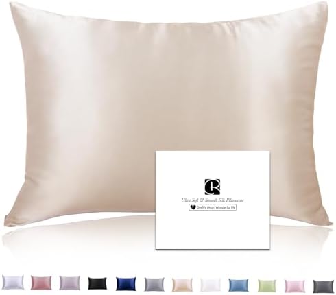 Ravmix Silk Pillowcase for Hair and Skin with Hidden Zipper, Breathable Soft Smooth Mulberry Silk Pillow Case Standard 50×75cm, 1PCS, Space Grey