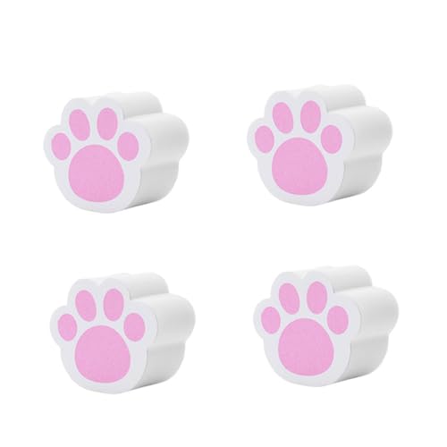 Abaodam 4個 猫爪デザインのガラススポンジ拭き 浴室鏡のウロコ汚れ落としに 高耐久 柔軟素材で水垢除去も簡単 洗面所 キッチン窓掃除用軽