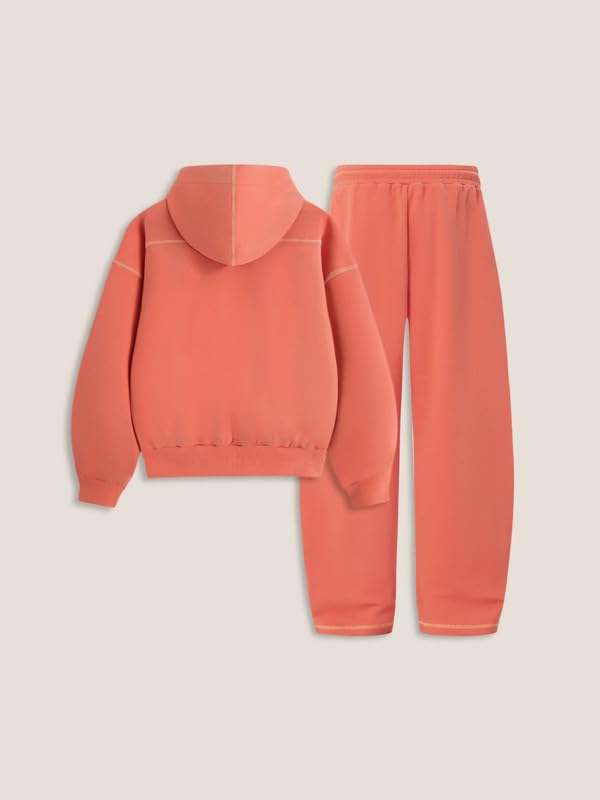 Aelfric Eden Męski dres treningowy, baggy, damski, oversize, strój rekreacyjny, uniseks, strój domowy, strój sportowy, z zamkiem błyskawicznym, zestaw z beczką, spodnie do biegania, strój sportowy