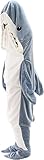mantong Hai Decke Erwachsene Shark Blanket Zum Anziehen Flanell Shark Schwanz Decke Hai Decke Schlafsack Kostüm Für Cosplay-Shows, Cartoon-Pyjamapartys, Verkleidungen