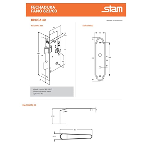Fechadura Inox Alavanca Banho 823/03