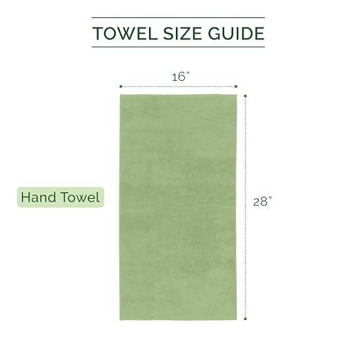 Image of Elegant Comfort Luxury 100% Turkish Cotton Corduroy Ribbed 4 Pack Hand Towel Set 16 x 28 Inch - Absorbent, Super Soft, Quick Dry, Premium Towels for Bathroom, Gym, Spa and Hotel Use, Sage
