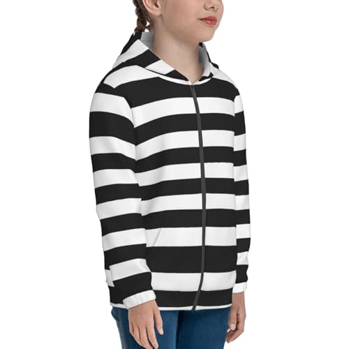 Stripes Kid Hoodies Boys Zip Up Sweatshirts Girls Pullover with Pocket4