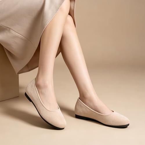 Image of Dear Time Women's Flats Comfortable Slip On Ballet Flats Soft Solid Casual Shoes