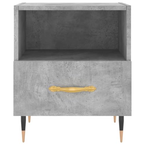 Table de chevet gris béton gain de place pour optimiser le rangement de lit - 7