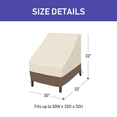 Roastove Waterproof Patio Chair Covers, Lounge Deep Seat Cover, Heavy Duty And Waterproof Outdoor Lawn Patio Furniture Covers,Beige & Brown, Fits Up To 30W X 32D X 32H Inches(2Pack)… #TOP2