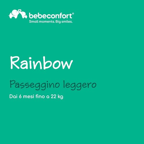 Bebeconfort Rainbow Passeggino Leggero e Reclinabile, Pieghevole Chiusura ad Ombrello, Passeggino da Viaggio Maneggevole e Compatto, 6 mesi - 4 anni, Fino ai 22 kg, colore Mineral Graphite - 2