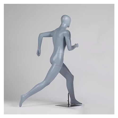 masculino Maniqui Costura Modista Busto Running Posture Maniquí Masculino De Cuerpo Entero, Maniqui De Deporte Torso Para Hombre Adulto, Negro Gris Maniquí Torso Modelo De Pie ( Color : Light grey , S