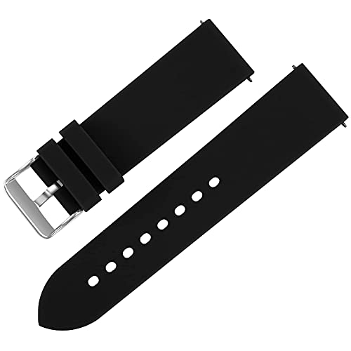 24Mm Men's Black Silicone Rubber Watch Straps Bands Waterproof For Fossil Watch Replacement #TOP3