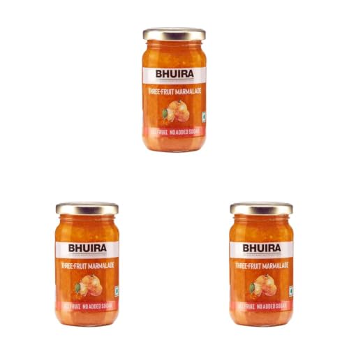 Image of Bhuira Three Fruit Marmalade - 240g | All Natural - No Added Sugar, Preservatives, Artificial Colors | Handmade Himachal Vegan Spread | Breakfast Toast Jam | Healthy Snack, Guilt-Free (Pack of 3)