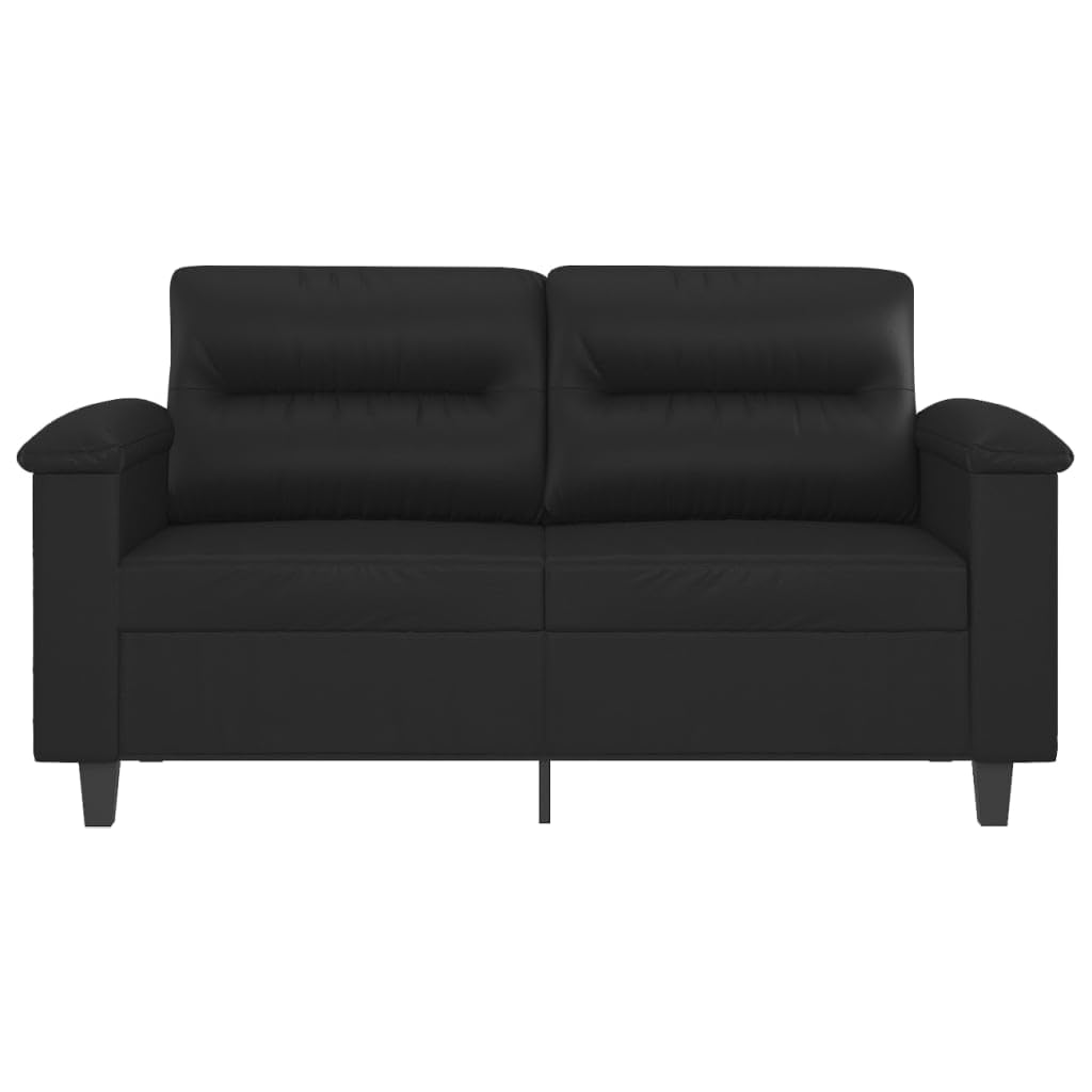 Gecheer Canapé, pour salon, moderne, avec 2 places, en simili cuir, noir, 150 x 77 x 80 cm, canapé moderne, canapé en cuir artificiel, canapé 2 places moderne