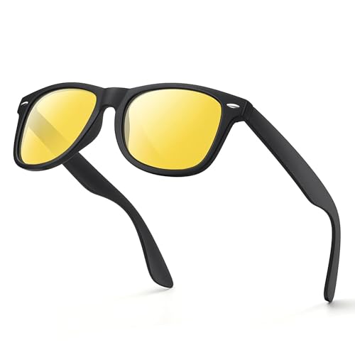 Image of Night Vision Driving Glasses - Anti Glare HD Polarized Yellow Tinted Sunglasses for Men & Women
