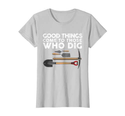 Funny Archaeology for Men Women Anthropology Archaeologist T-Shirt, Women, Silver Grey, Large
