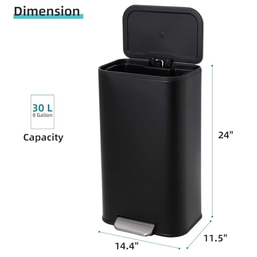 Caneca de basura rectangular acero inoxidable 8 gal miniatura 2