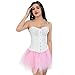 frawirshau Corset Tops for Women: Renaissance Floral Bustier - Adjustable Lace Up White Corsets for Lady Aged 20-30 Wedding/Photo Shooting Size S