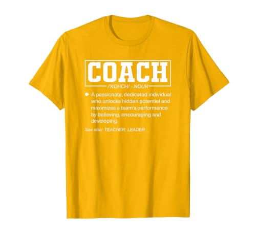 Coach Definition Funny Coach's Sports Instructor T-Shirt, Men, Golden Yellow, 3X-Large