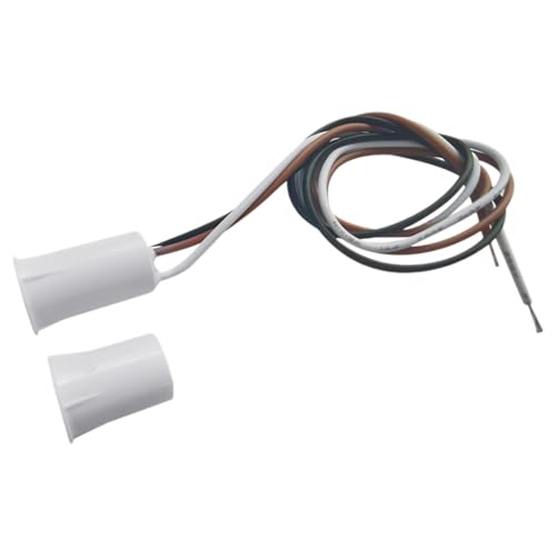 Dolltobe Paquete de 2 sensores de contacto magnéticos para puerta y ventana, sensores de alarma con cable, interruptor empotrado para seguridad del hogar, detección de ladrones de montaje