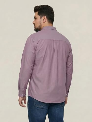 Image of Urbano Plus Men's Cotton Full Sleeve Regular Fit Solid Oxford Shirt with Button-Down Collar