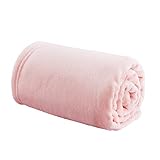 Bedsure Bedding Fleece Blanket for Girls and Boys - Soft Cozy Cute Small Throw Blankets for Travel, 43x55 Inches, Pink