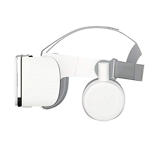 3D Vr Virtual Reality Headset, Vr Glasses Goggles W/ Bluetooth Headphone [Newest] For Iphone 12 11 Pro Max Mini X R S 8 7 Samsung Galaxy S10 S9 S8 S7 Edge Note/A 10 9 8 + Etc 4.7-6.2" Cellphone, White #TOP6