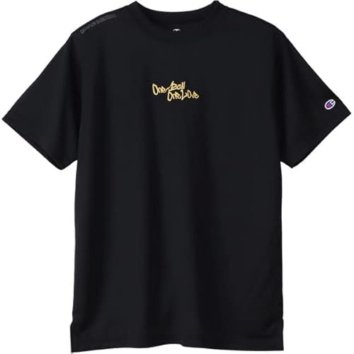 [チャンピオン] Tシャツ 速乾 抗菌 防臭 ワンポイントロゴ 部活 スクール 練習着 プラクティスTシャツ バスケットボール C3-VB312 メンズ ブラックＸゴールド L