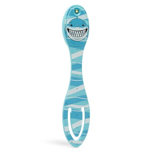 Image of Gifts for Readers & Writers Book Light, Clip On Reading Light for Bed, 2in1 Flexilight & Bookmark, Small & Lightweight with a Soft Glow, 2 Batteries Included, Shark