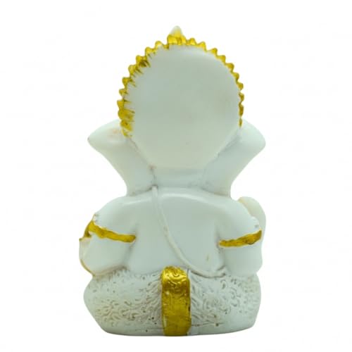 Image of VAMA Ganesh Idol for Car Dashboard Siddh at Chintamani Ganesha Temple, Ujjain | Lord Ganesha Idol for Car | Ganesh Murti | Ganpati Idol for Home Decor, Office Desk, Mandir and Gift 3.5 Inches (White)
