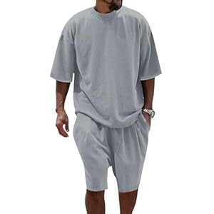 Fastkoala Herenoutfits Pakken Sets Half Hoge Kraag Tops & Korte Trainingspak Activewear Sweatsuits 2 Stuks