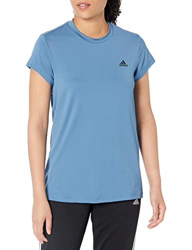 T-shirt de sport Adidas bleu et noir taille S pour femme