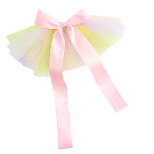 ULTECHNOVO Tule Tutu para Cães Gatos Flor Tutu Saia de Gaze Com Voltar Bow Pet Roupas de Vestuário p