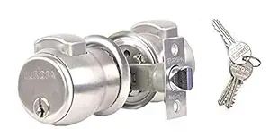 EUROPA Feather Touch Press Button Cylindrical Lock C120SS with 3 Normal Keys, Only for Bed Room