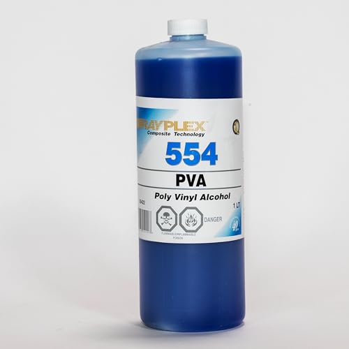 RAYPLEX - RAYPLEX PVA Water Based Mold Release - Polyvinyl Alcohol Agent for Epoxy, Polyester, Vinyl Ester, Resin, Gel Coat, Polyurethane Foam, Silicone - Spray or Brush-On Film for Sculpture and DIY Projects - 1L