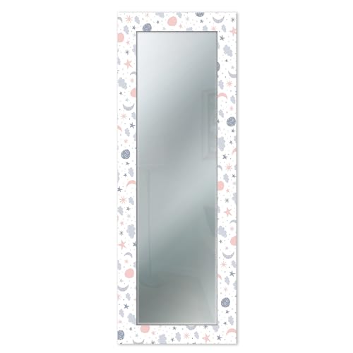 Lupia - Specchio da Parete Moderno MIRROR FANTASY BABY ASTRONOMY con Cornice Stampata in Legno | Ideale per Camera da Letto e Ingresso | Specchio Vero Vetro Cristallo, 44x127 cm, Vetro