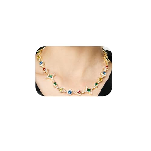 Ied Kashiqi Tears of the Rainbow Hip-Hop Alloy Zirconia Necklace for Men...
