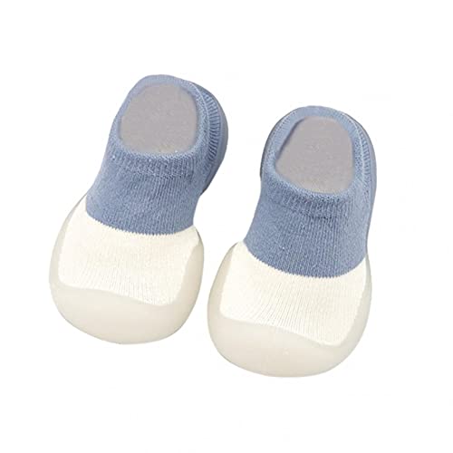 Calcetines de verano para bebé, zapatos para niños, niñas, zapatos para aprender a andar, transpirables, calcetines de suelo blandos, antideslizantes, para interior y bebé, azul, 22 Cover