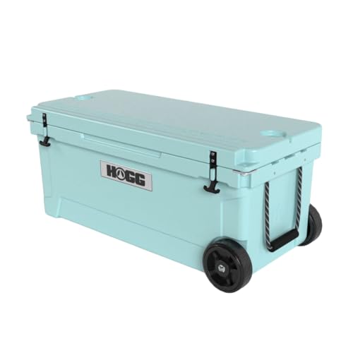 Large Cooler with Wheels - 110qt Marina Mist, Ice Chest with Wheels, Wheeled Cooler, Insulated Ice Chest, Dry Storage for Camping and Fishing, Birthday Gifts for Men