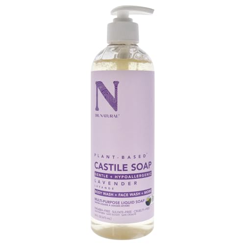 Dr. Natural Castile Liquid Soap - Multi-Use Body Wash, Shampoo and Face Wash - Hydrating Body Soap for Skin, Hair, Pets and Home - Lavender - 473 ml