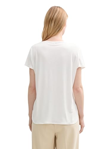 TOM TAILOR Damen Basic T-Shirt mit weitem Rundhalsausschnitt, 10315 - Whisper White, XXXL – Ansicht 3