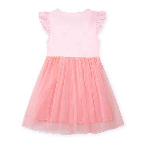 Image of HILEELANG Little Girl Short Sleeve Dress Easter Cotton Casual Applique Tunic Shirt Dresses